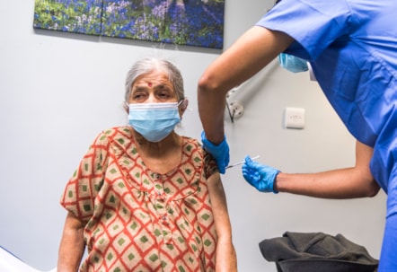 Mrs Patel gets her covid-19 vaccination