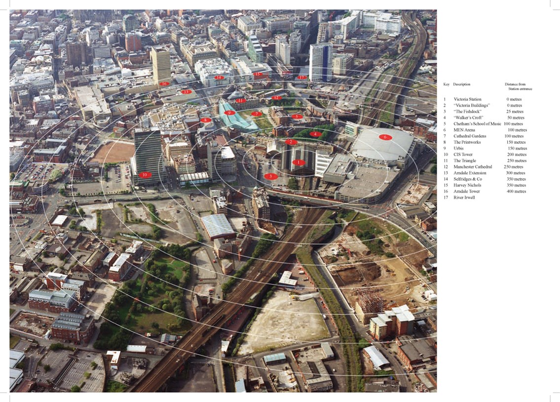 Manchester Victoria: Aerial view of the scope of development