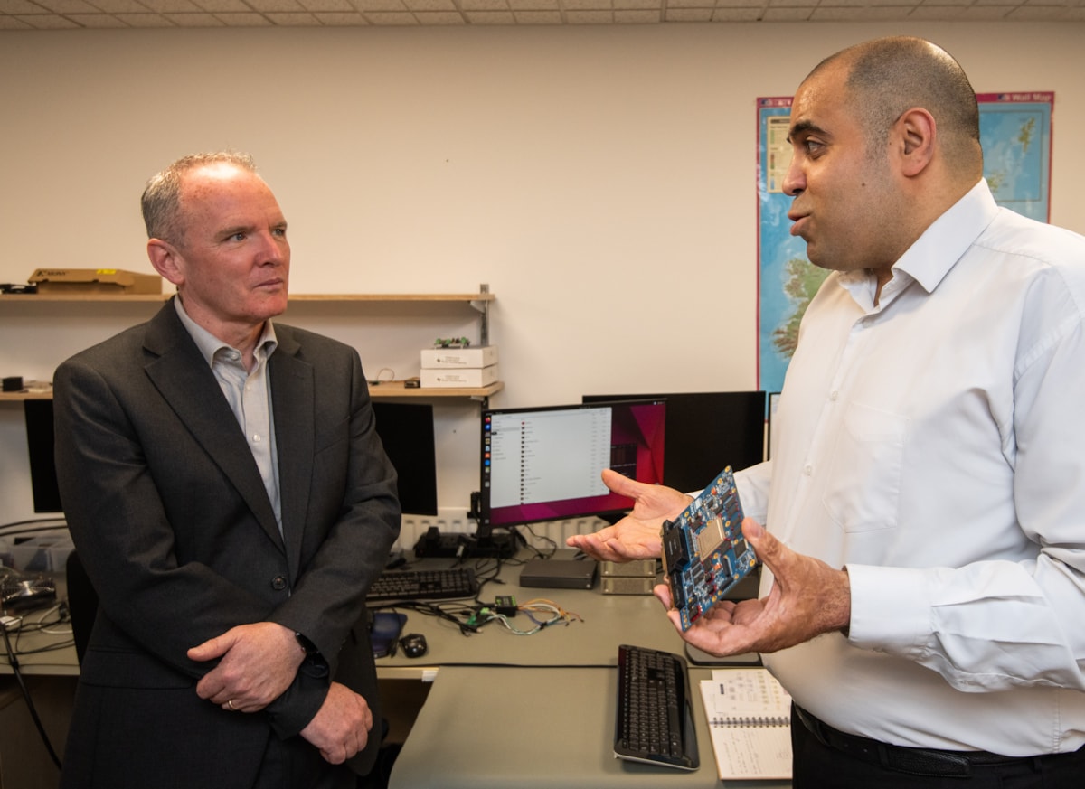 Adrian Gillespie, CEO, Scottish Enterprise with Ali Maani, Chief Engineer,  CAVU