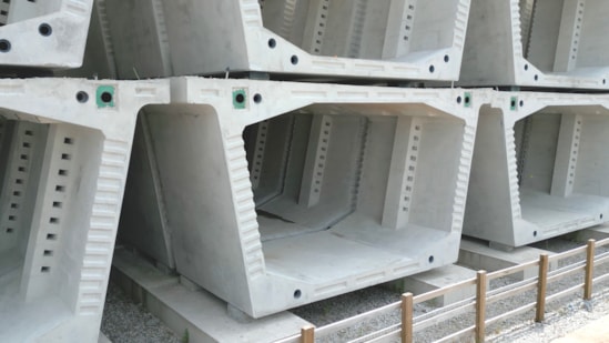 Viaduct segments at Kingsbury pre-cast factory