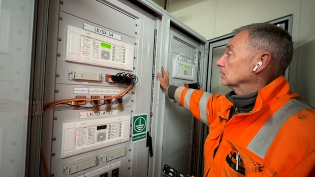 Electrical engineering monitoring power supply voltages into train through overhead lines inside substation June 3: Electrical engineering monitoring power supply voltages into train through overhead lines inside substation June 3