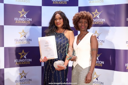 Onyeka and Charlotte, joint recipients of the Mayor's Civic Award, from Onyeka Fitness and the Vibe4life Team