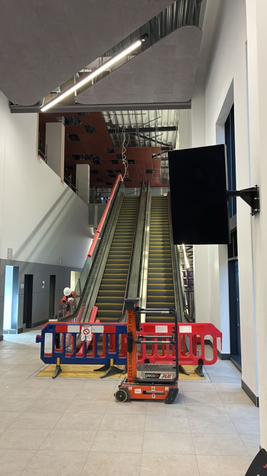 Taking shape... new escalators at expanded Darlington station