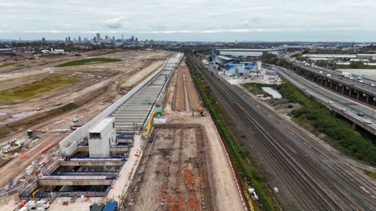 Aerial view of the Washwood Heath depot site prior to the start of construction - Spring 2026-4