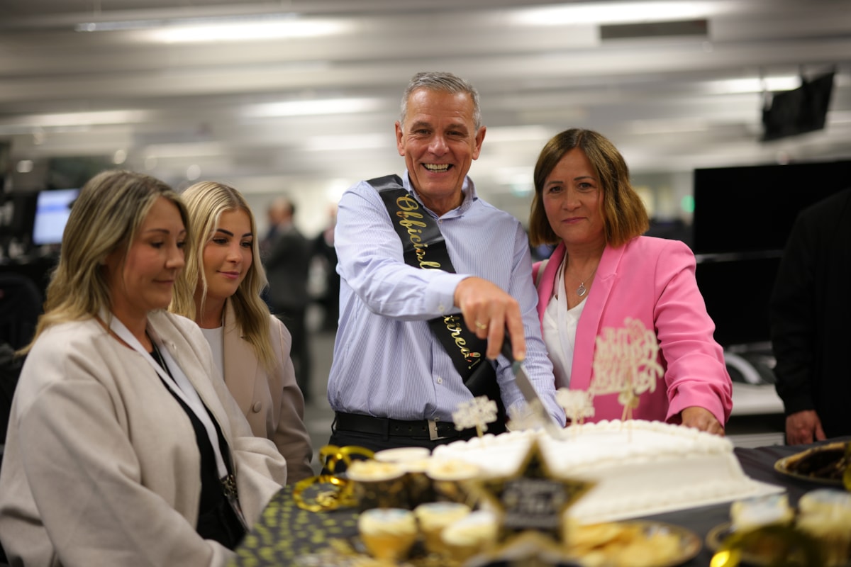 Clive Casling and family as he retires from LNER