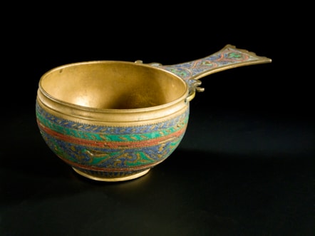 Leaded bronze skillet with enamel , Linlithgow, 1st or 2nd century AD.Image © National Museums Scotland (2)