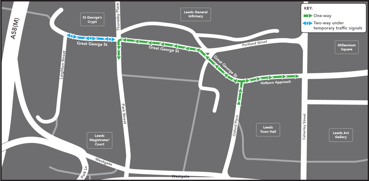 Great George Street diversion map