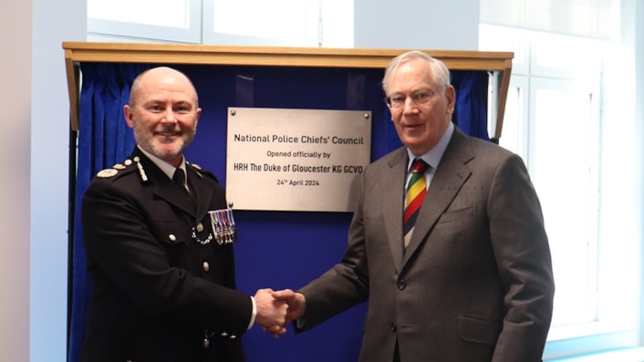 NPCC Chair CC Gavin Stephens Welcomes The Duke of Gloucester