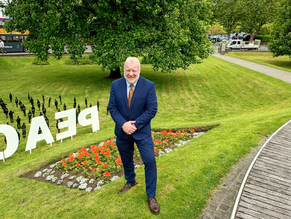 Cllr Damian Corfield at Coronation Gardens
