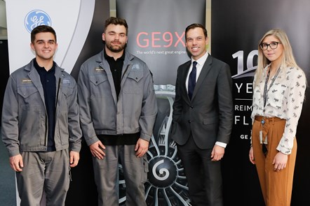 Economy Minister Ken Skates meeting apprentices at GE Aviation