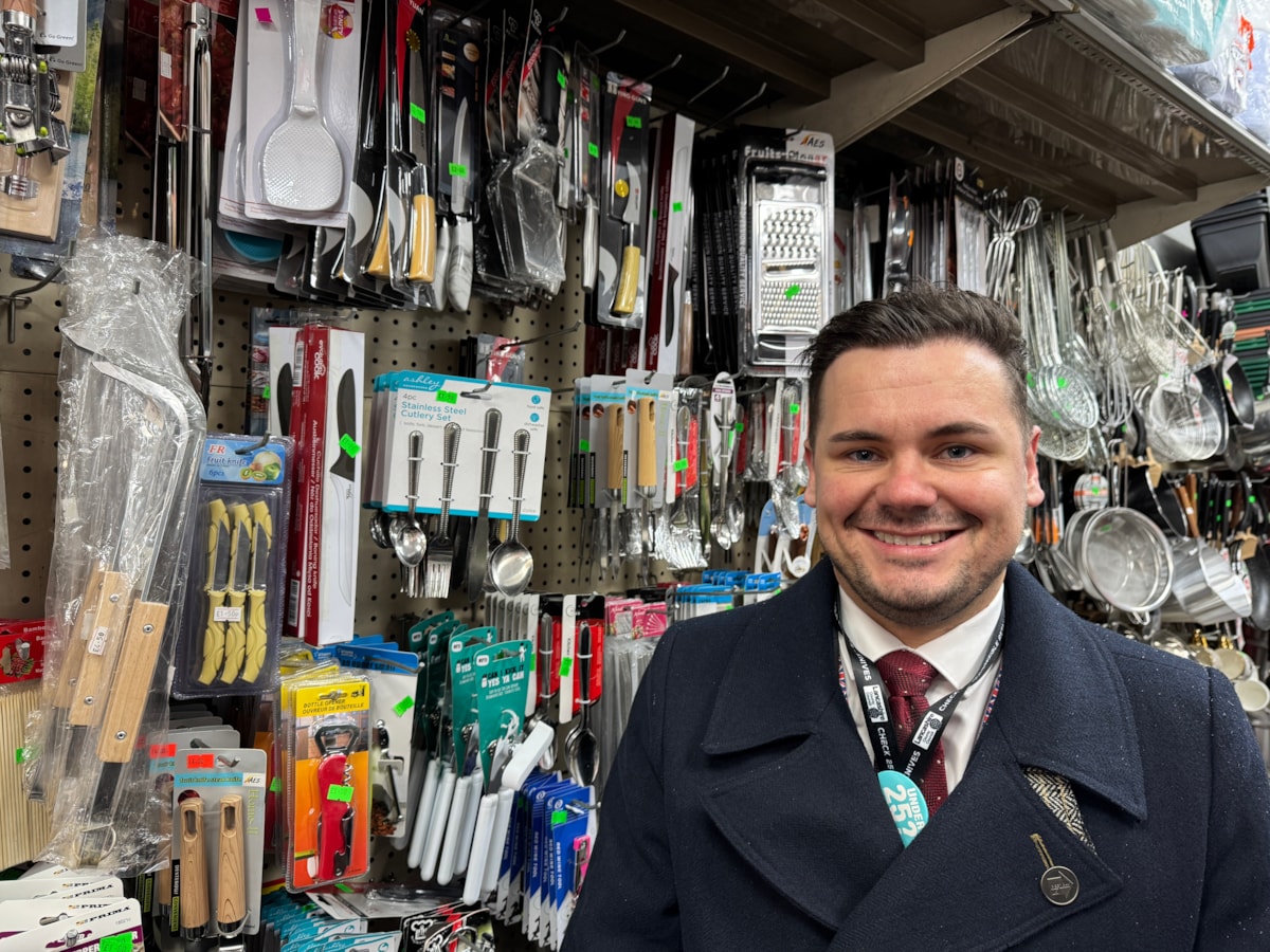 Councillor Joshua Roberts on the day of action