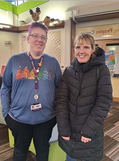 Pictured from left to right are Steph Blackwell, of CHATS, a support group for parents and carers of young people experiencing emotional or mental health difficulties, and resident Joanne Long