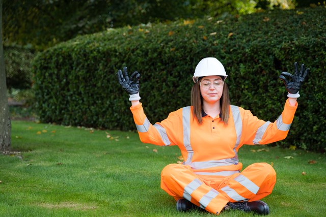 Rail staff meditating