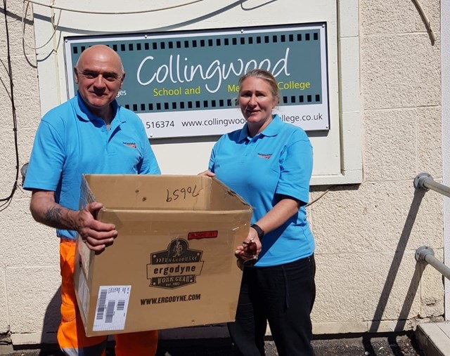 Network Rail worker donates PPE to Northumberland school so children with additional needs can safely continue vital education: Malcolm Tait, Mobile Operations Manager and Vanessa Tait, Crossing Kepper