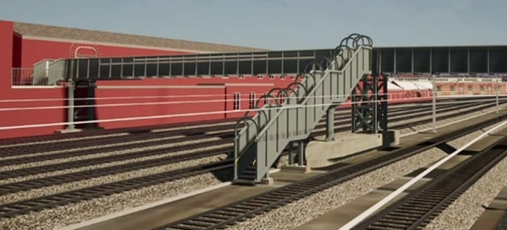 CGI of new Doncaster footbridge