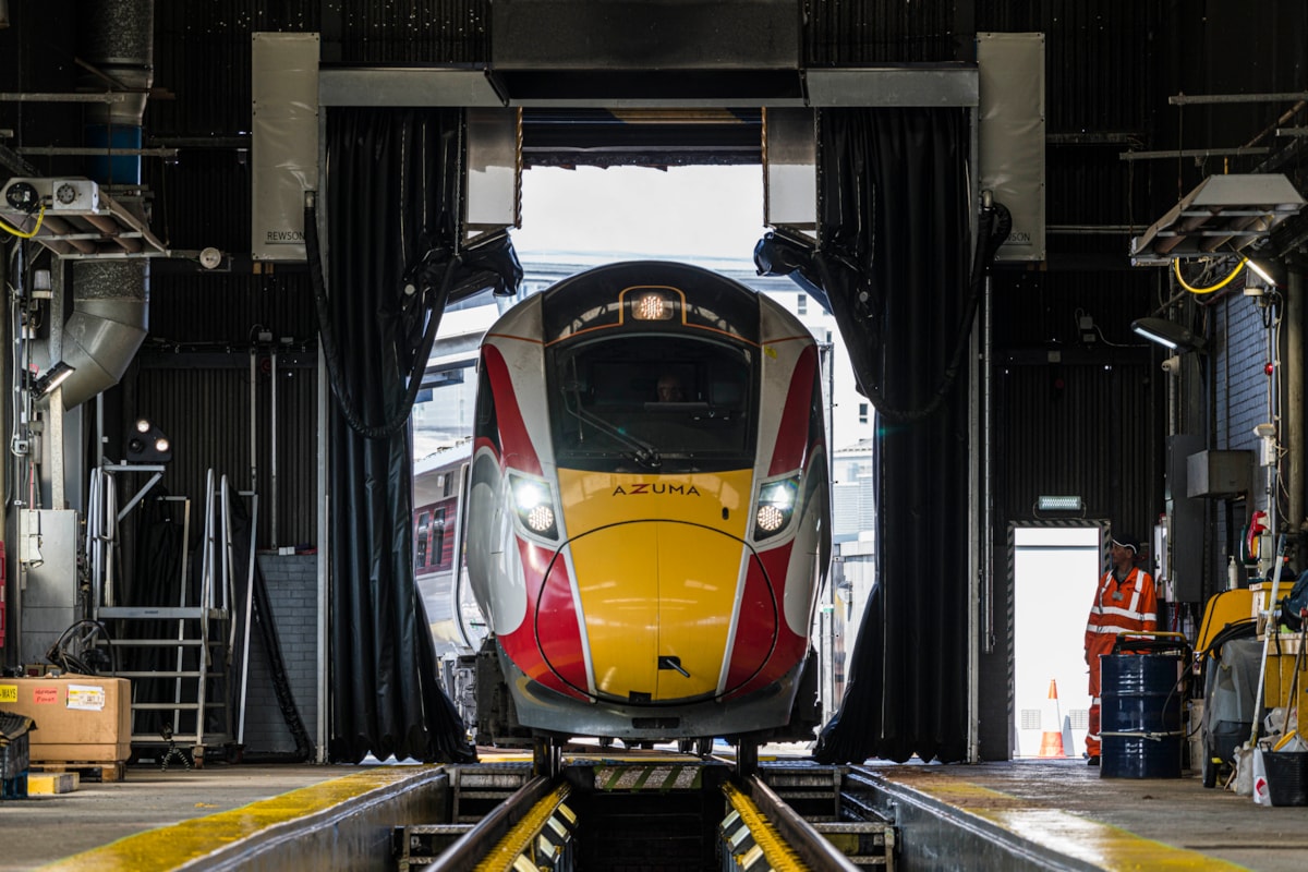 LNER Azuma enters Clayhills depot in Aberdeen, LNER