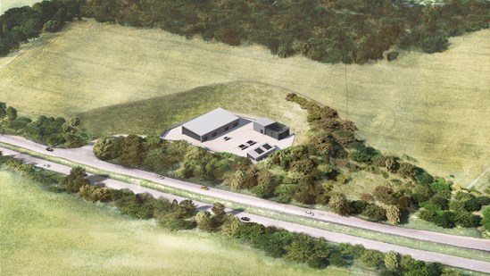 Little Missenden vent shaft headhouse design from the air