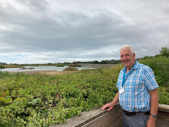 East Devon awarded four coveted Green Flag Awards - officially recognised as some of the country’s best green spaces: Cllr Geoff Jung at Green Flag awarded Seaton Wetlands