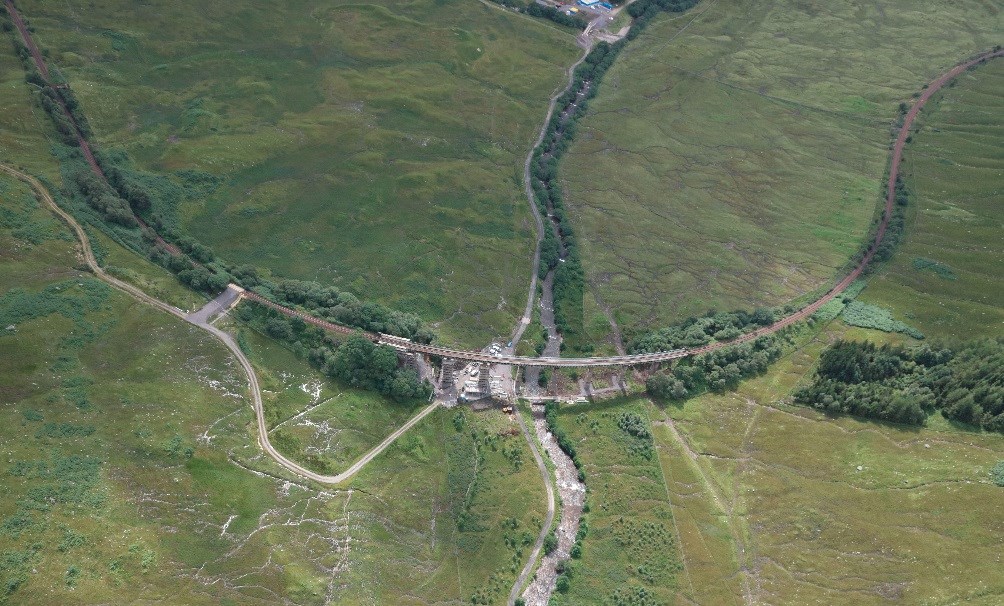 West Highland upgrade works set to begin: Auch viaduct Aerial horseshoe