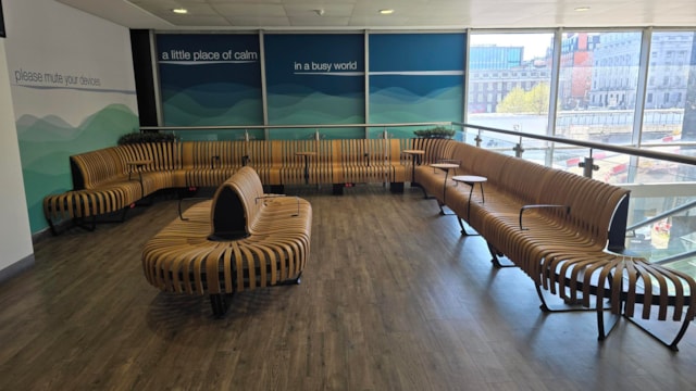 Better seating installed in Euston station's quiet area: Better seating installed in Euston station's quiet area