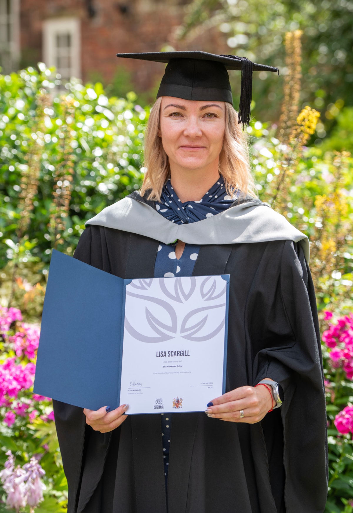 Lisa Scargill, of Preston, graduates with a BSc Social Enterprise Leadership degree and also winner of the first Hensman Prize awarded at University of Cumbria graduations.
Picture: University of Cumbria/Becker Photo Carlisle