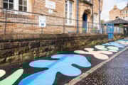 Dalry Primary School Zone 7: Street art on Cathcart Place outside Dalry Primary School