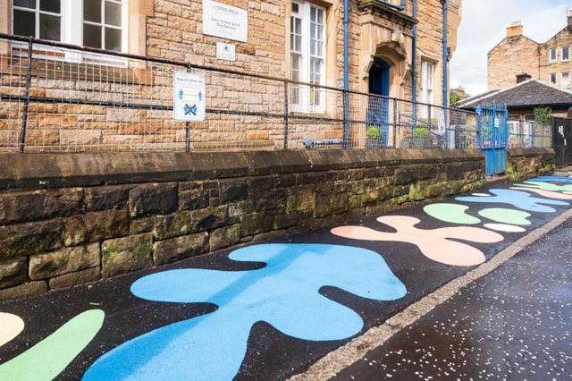 Dalry Primary School Zone 7: Street art on Cathcart Place outside Dalry Primary School