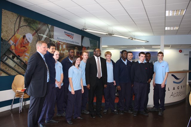 David Lammy MP meets Network Rail apprentices- group