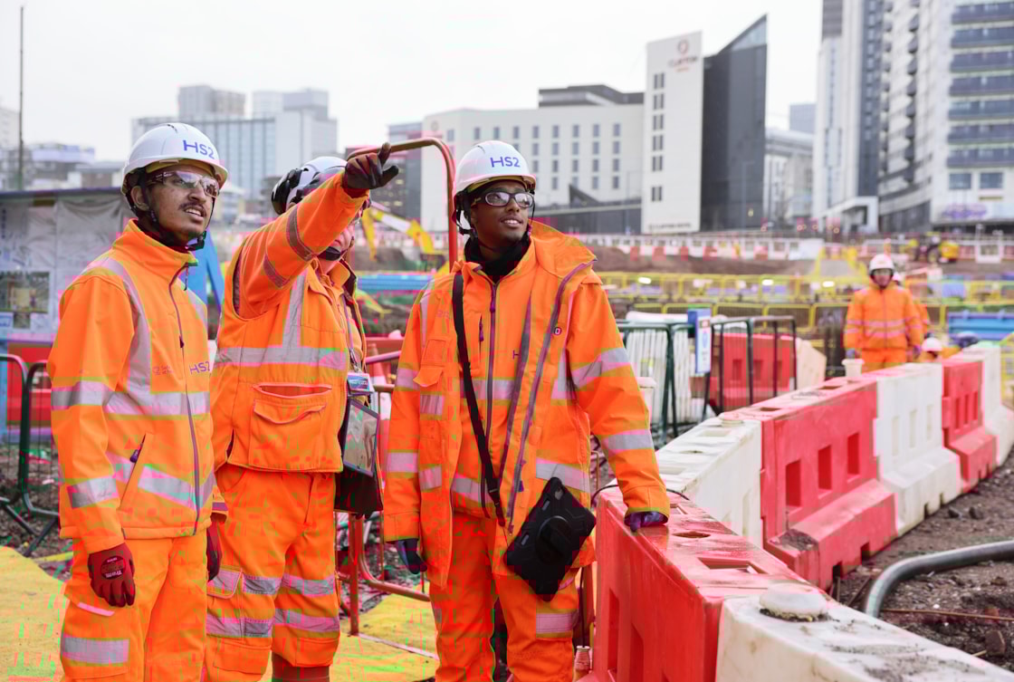Engineers working at Curzon Street station January 2026